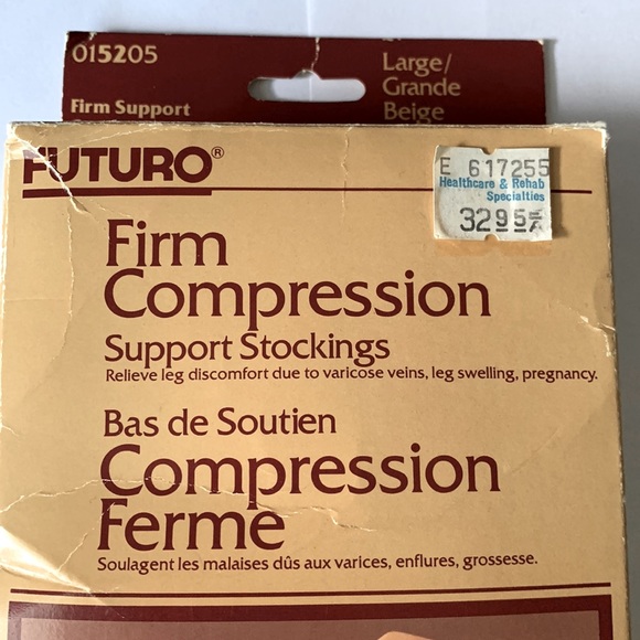 ✨Vintage FUTURO Firm Compression Medical Support Stockings Beige Sz L - Picture 3 of 6